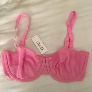CUUP pink mesh balconette bra. Size 34E. BNWT